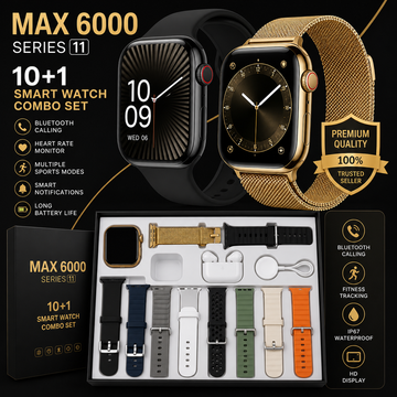 Max 6000 Series 11 Smart Watch 10+1 Set Bluetooth Calling Fitness Watch